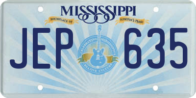 MS license plate JEP635