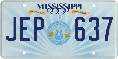 MS license plate JEP637