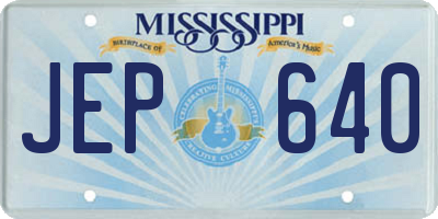 MS license plate JEP640