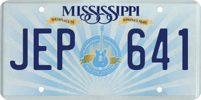 MS license plate JEP641