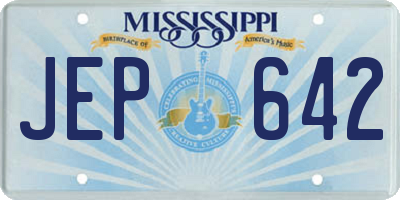 MS license plate JEP642
