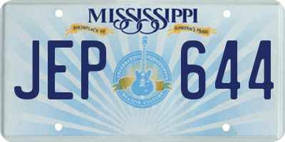 MS license plate JEP644