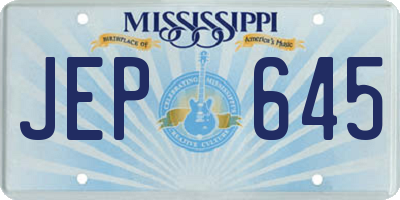 MS license plate JEP645