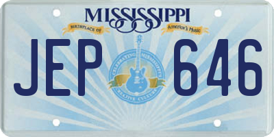 MS license plate JEP646