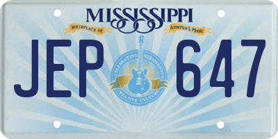 MS license plate JEP647