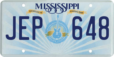 MS license plate JEP648