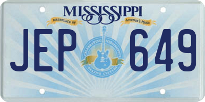 MS license plate JEP649