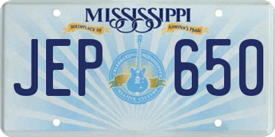 MS license plate JEP650