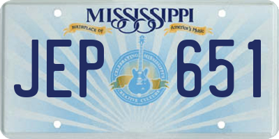 MS license plate JEP651