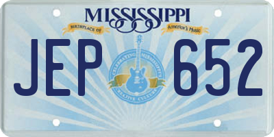 MS license plate JEP652