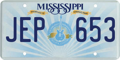 MS license plate JEP653