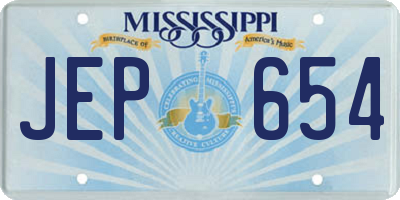MS license plate JEP654