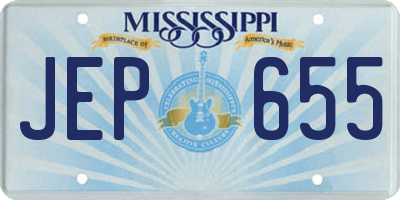 MS license plate JEP655