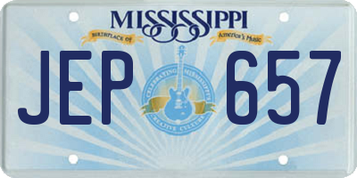 MS license plate JEP657