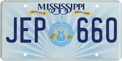 MS license plate JEP660