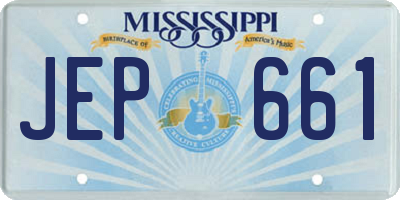 MS license plate JEP661