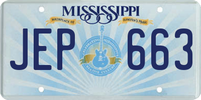 MS license plate JEP663