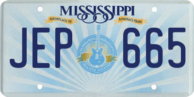 MS license plate JEP665