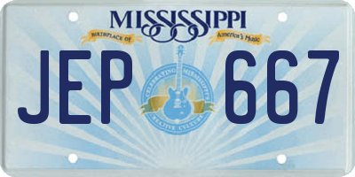 MS license plate JEP667