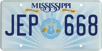 MS license plate JEP668