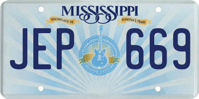 MS license plate JEP669