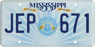 MS license plate JEP671