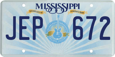 MS license plate JEP672