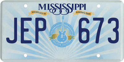 MS license plate JEP673