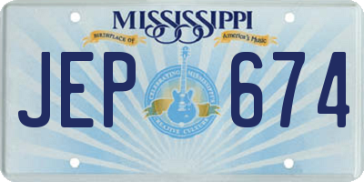 MS license plate JEP674