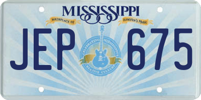 MS license plate JEP675