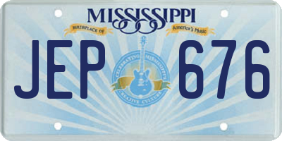 MS license plate JEP676