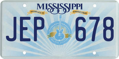 MS license plate JEP678