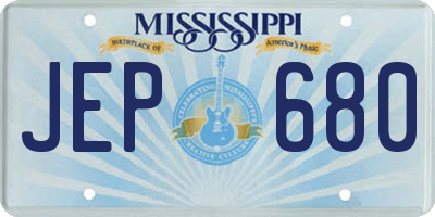 MS license plate JEP680