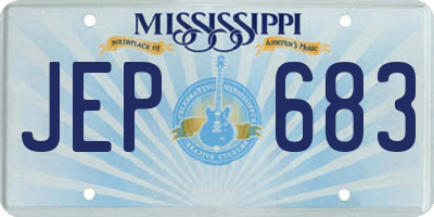 MS license plate JEP683