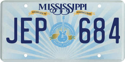 MS license plate JEP684