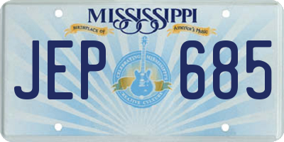 MS license plate JEP685