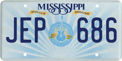 MS license plate JEP686