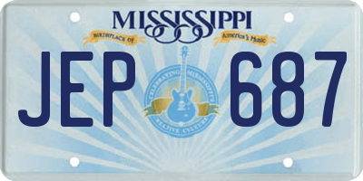 MS license plate JEP687