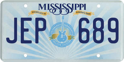 MS license plate JEP689