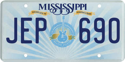 MS license plate JEP690