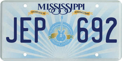 MS license plate JEP692