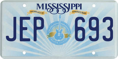 MS license plate JEP693