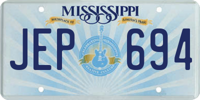 MS license plate JEP694