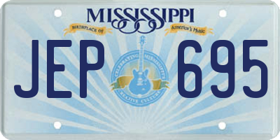 MS license plate JEP695