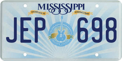 MS license plate JEP698