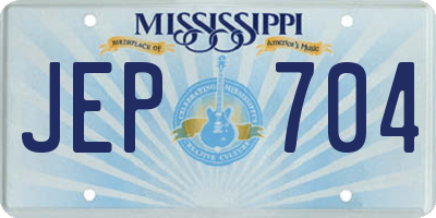 MS license plate JEP704