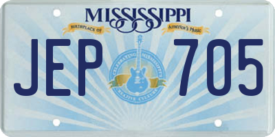MS license plate JEP705