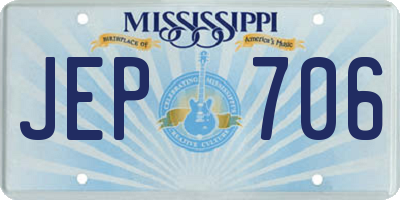 MS license plate JEP706