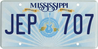 MS license plate JEP707