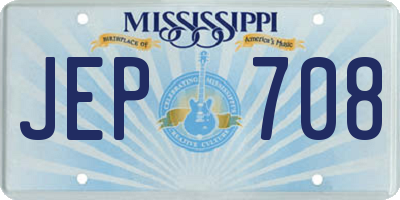 MS license plate JEP708